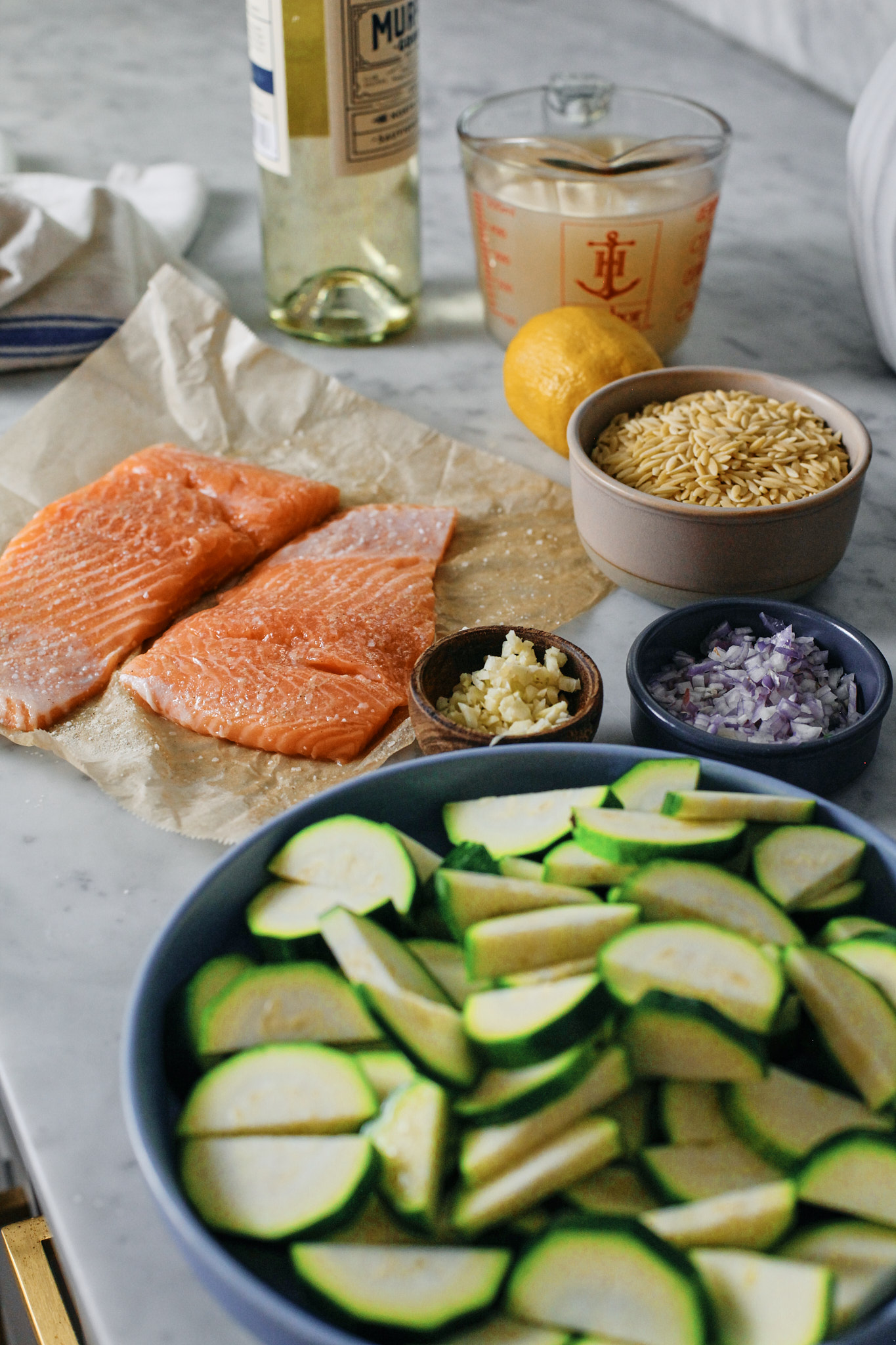 all of the ingredients prepped and ready to go