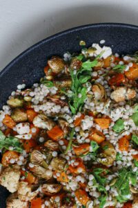 warm fall pearl couscous salad