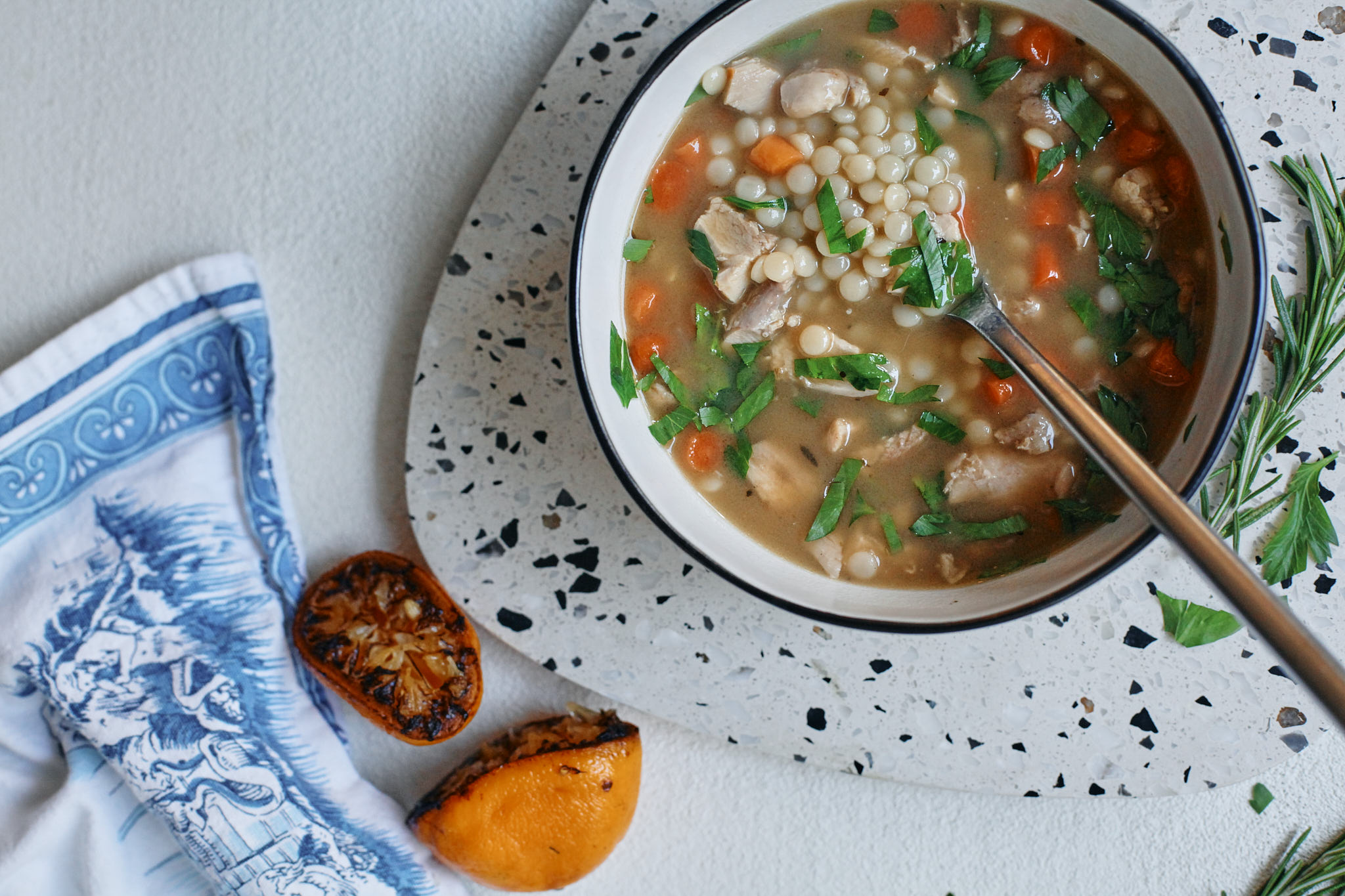 caramelized lemon chicken soup