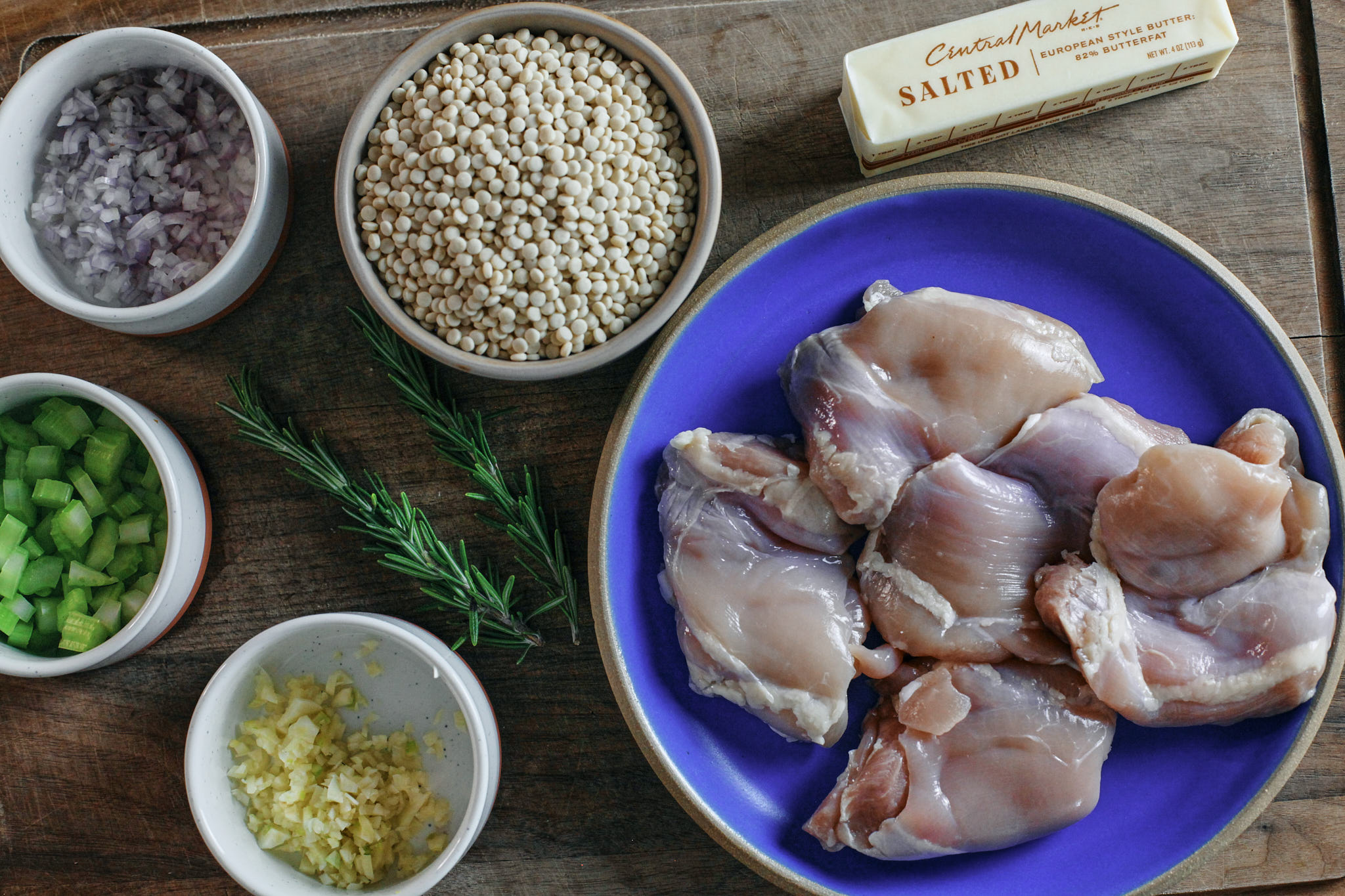 prep for the caramelized lemon chicken soup