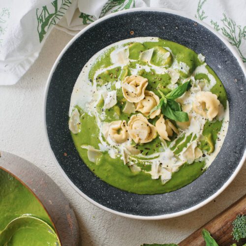 green goddess tortellini soup
