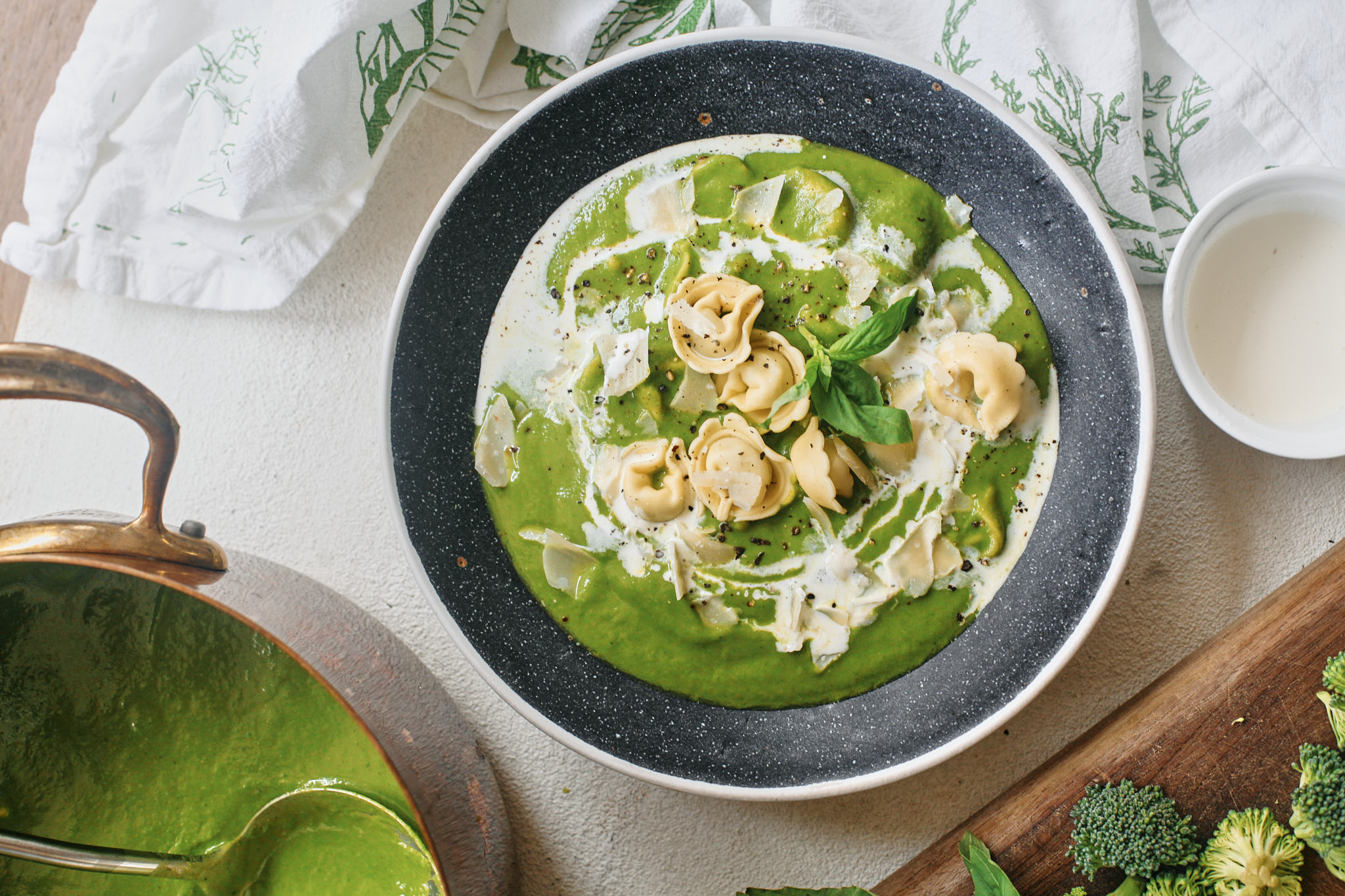 green goddess tortellini soup