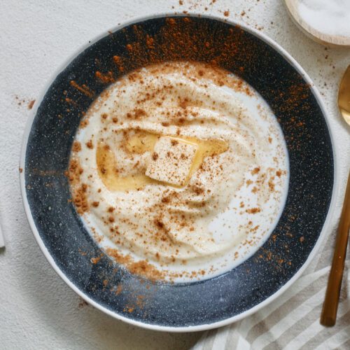 nordic warm porridge pudding called rommegrot