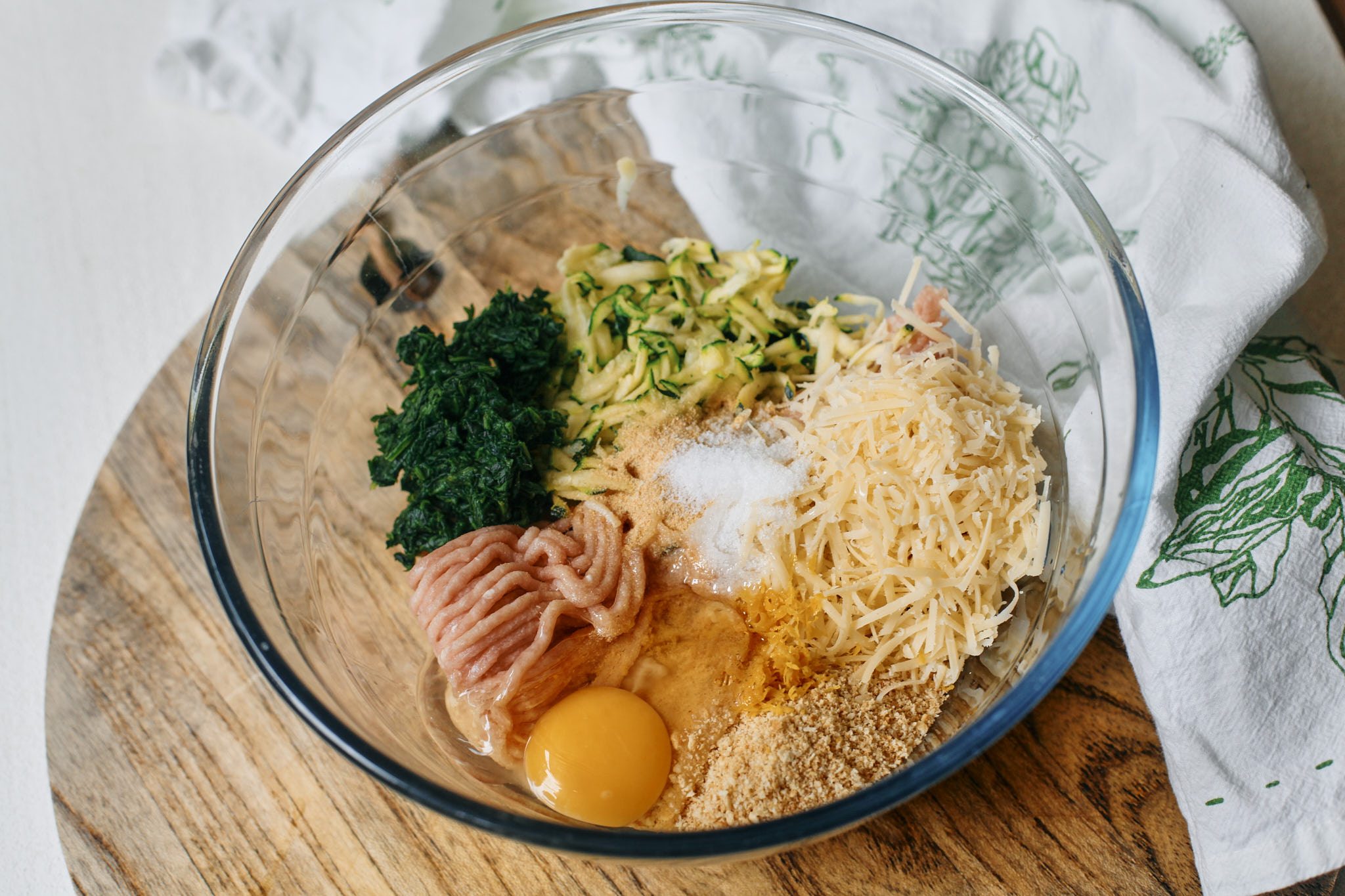 ground chicken and all of the other additions for the florentine meatballs