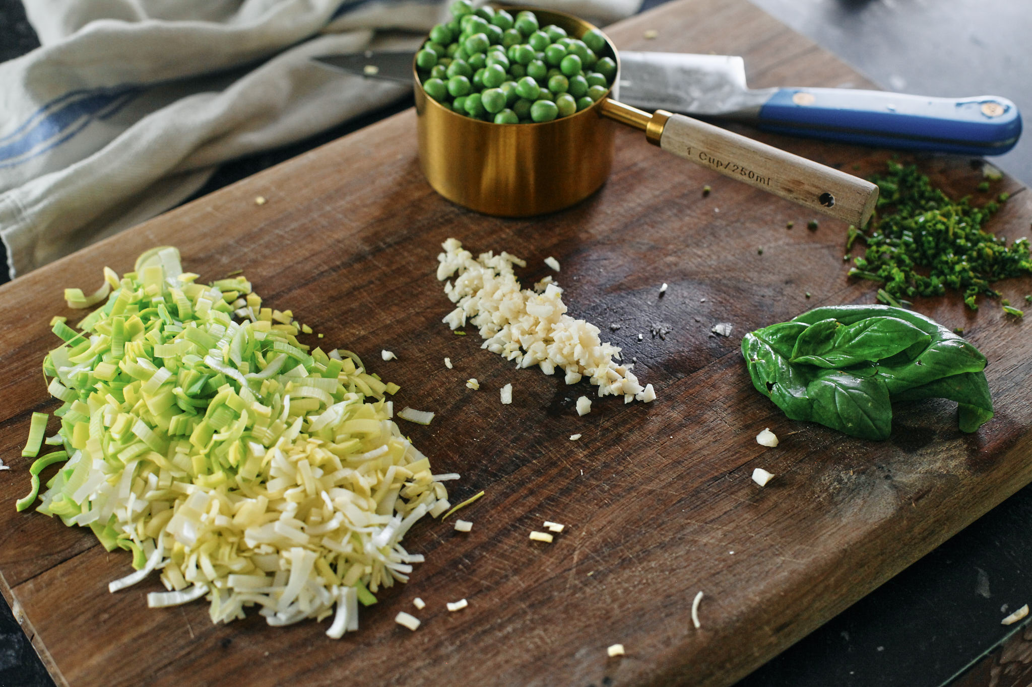Spring Pea Pasta 1 prep for spring pea pasta