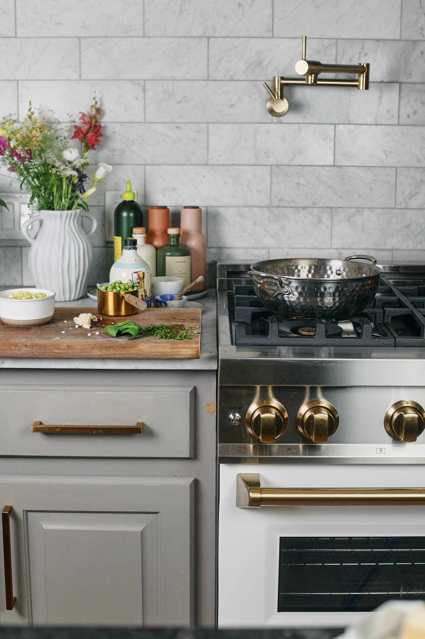 Spring Pea Pasta 2 prepping to start spring pea pasta