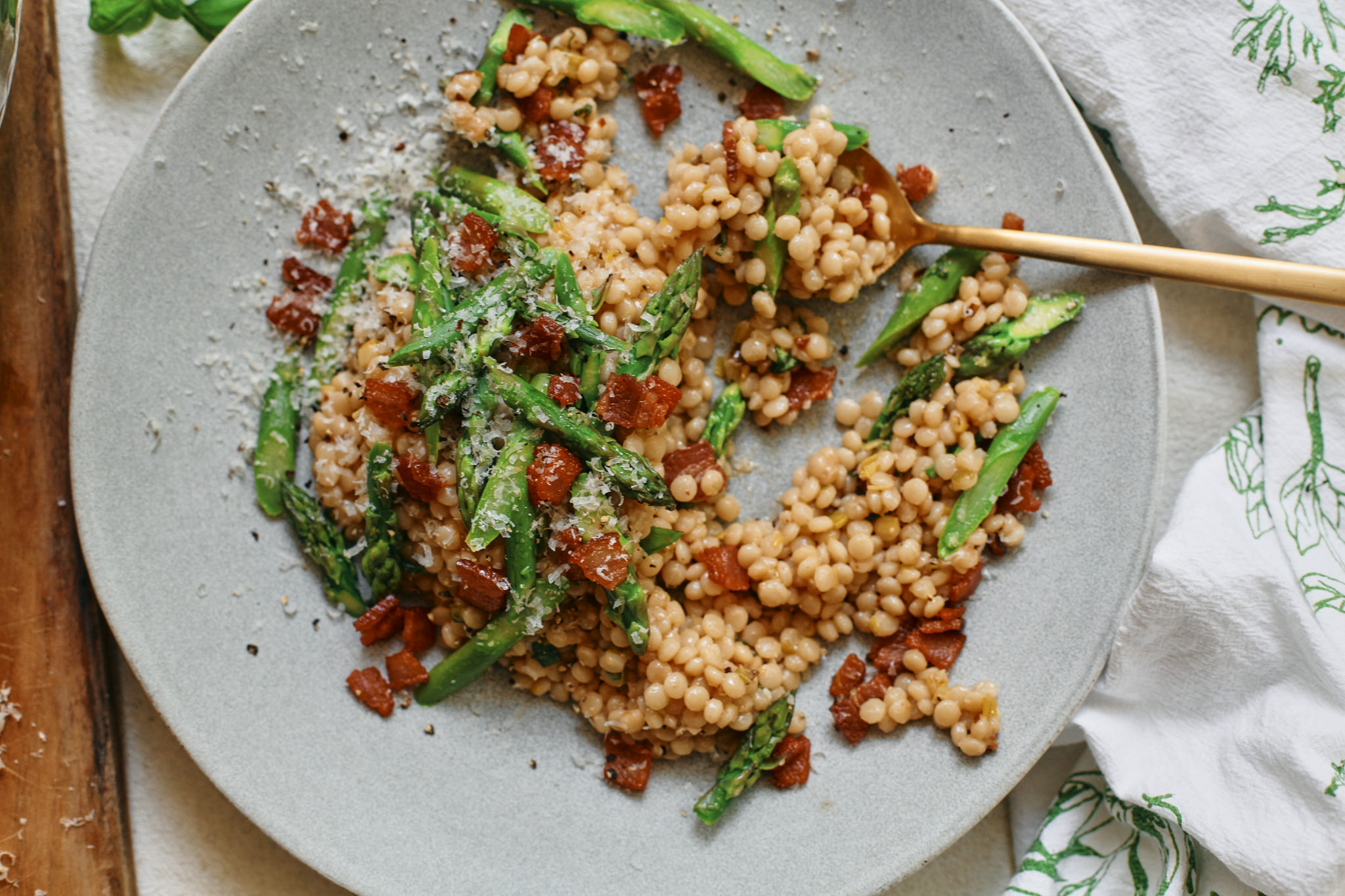 Bacon & Asparagus Couscous Risotto
