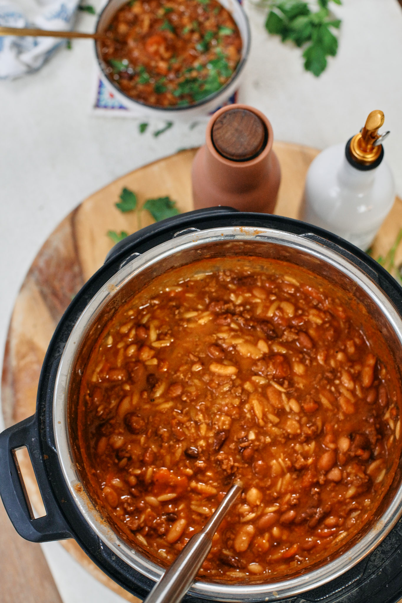 Hearty Italian bean and orzo stew 10 hearty Italian bean and orzo stew in the instant pot