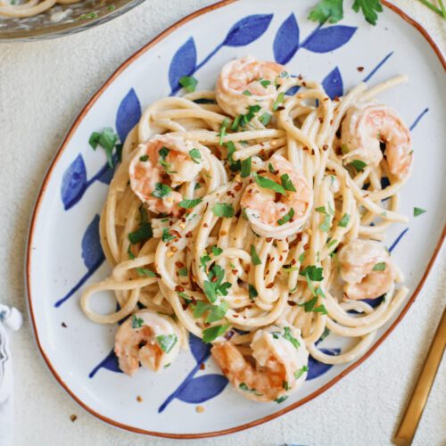 creamy lemon pasta with shrimp