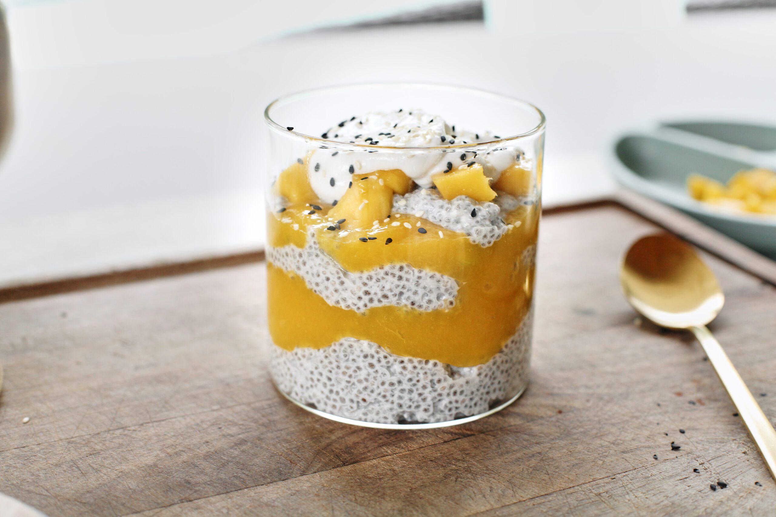 Mango Chia Pudding with Coconut Whip