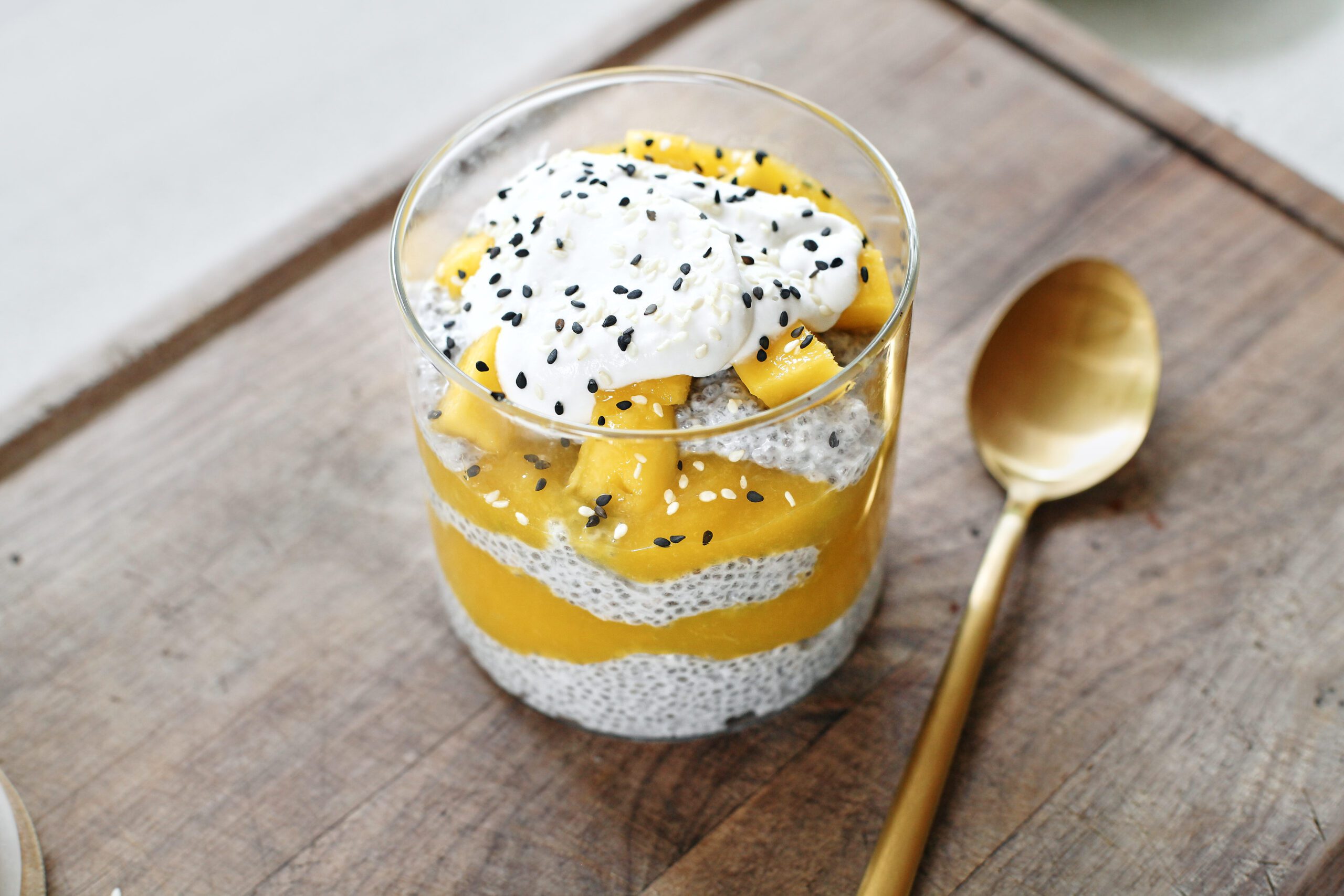 Mango Chia Pudding with Coconut whip