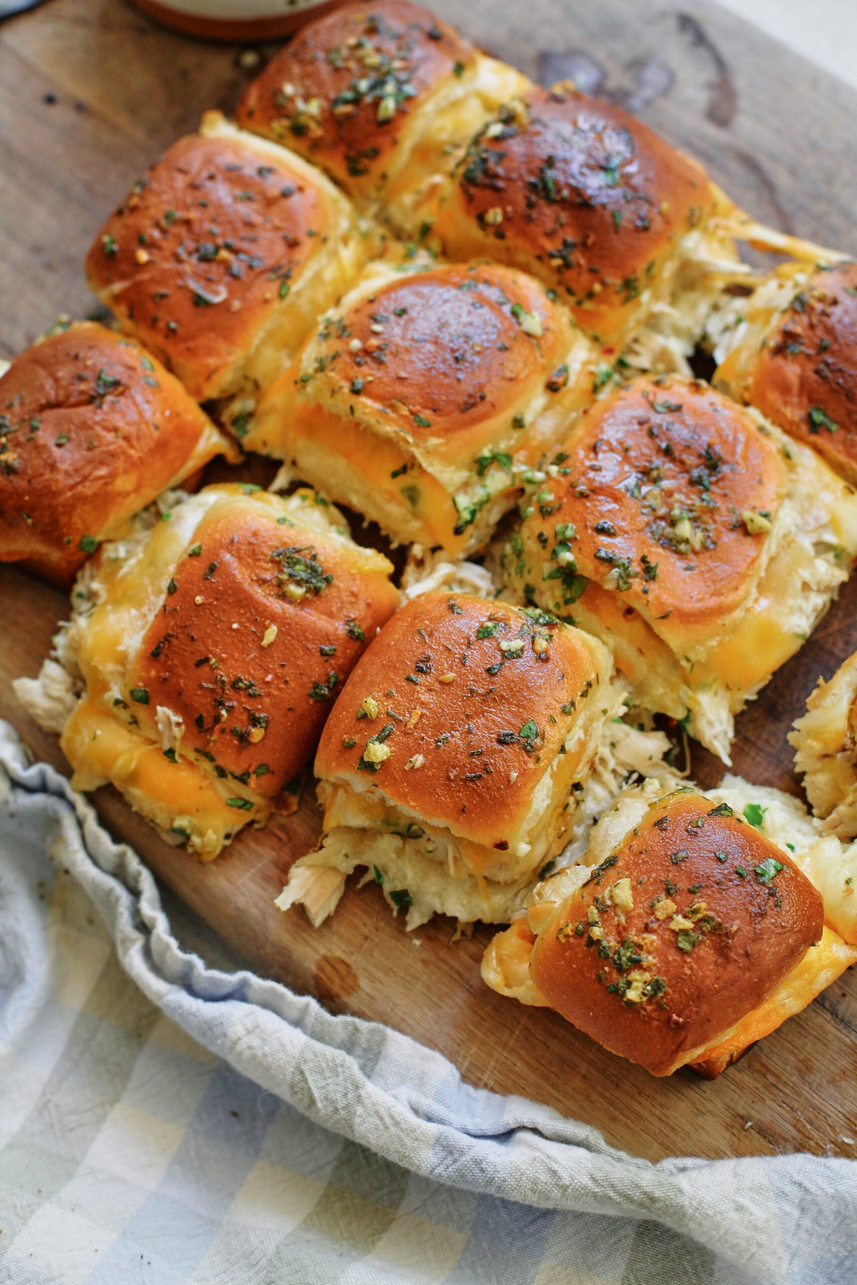 shredded chicken sliders with cowboy butter