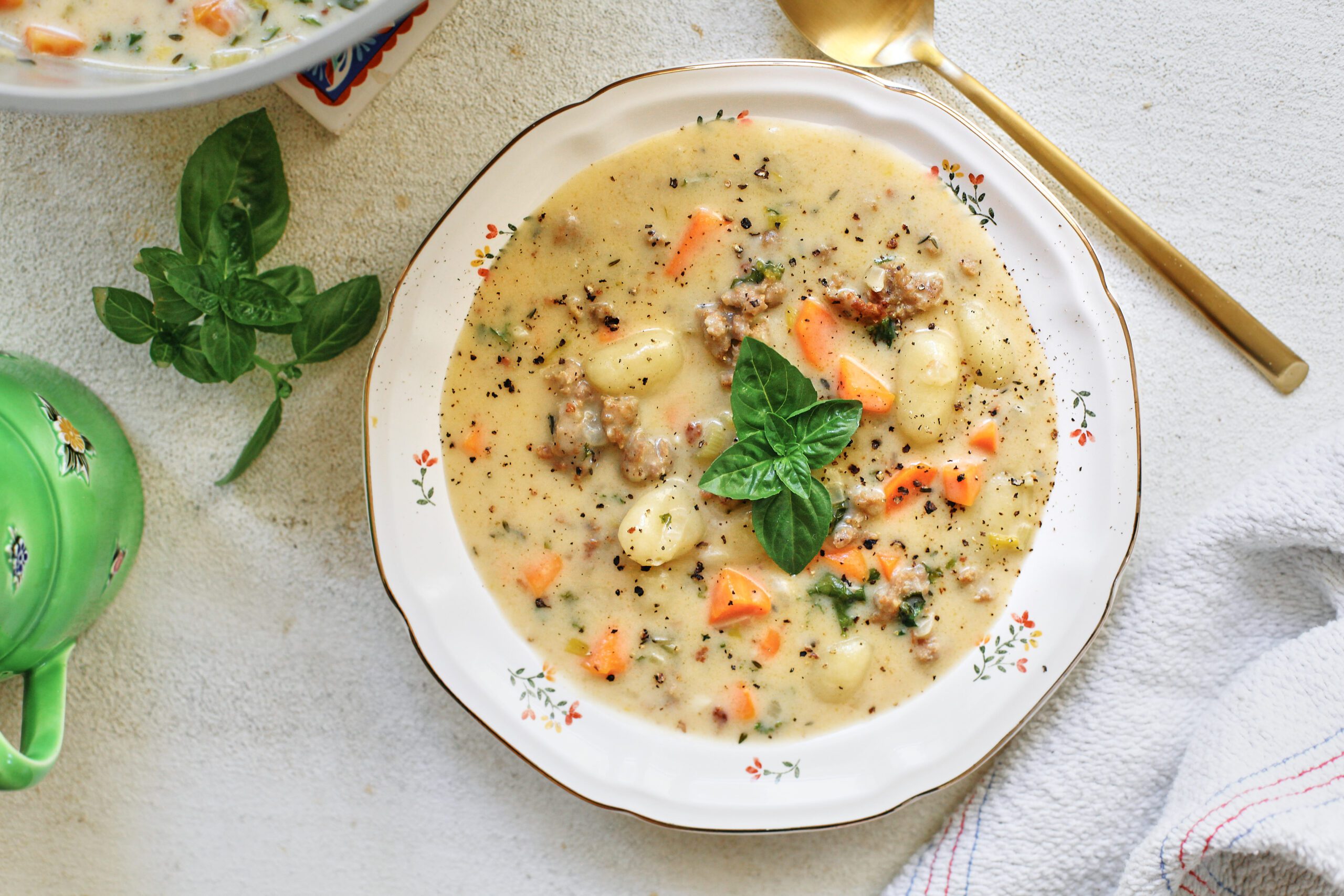 creamy gnocchi & sausage soup